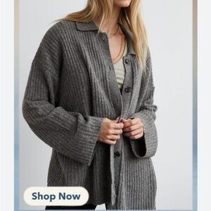 AE Whoa So Soft Collared Button-Front Cardigan